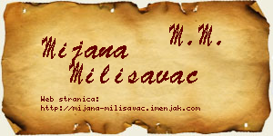 Mijana Milisavac vizit kartica